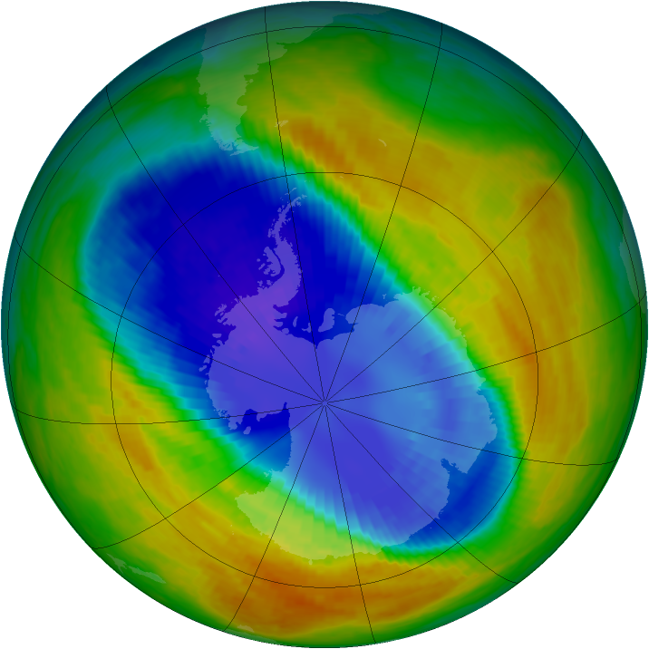 Antarctic ozone map for 07 September 2002